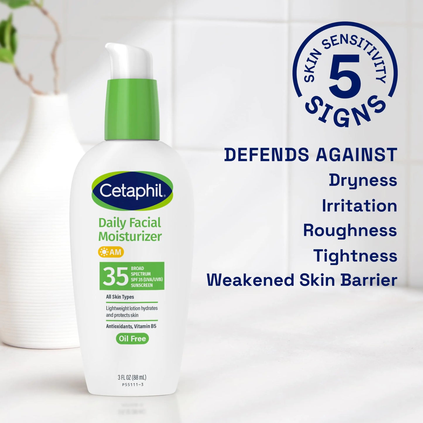 Cetaphil Face Moisturizer, Daily Oil Free Facial Moisturizer with SPF 35