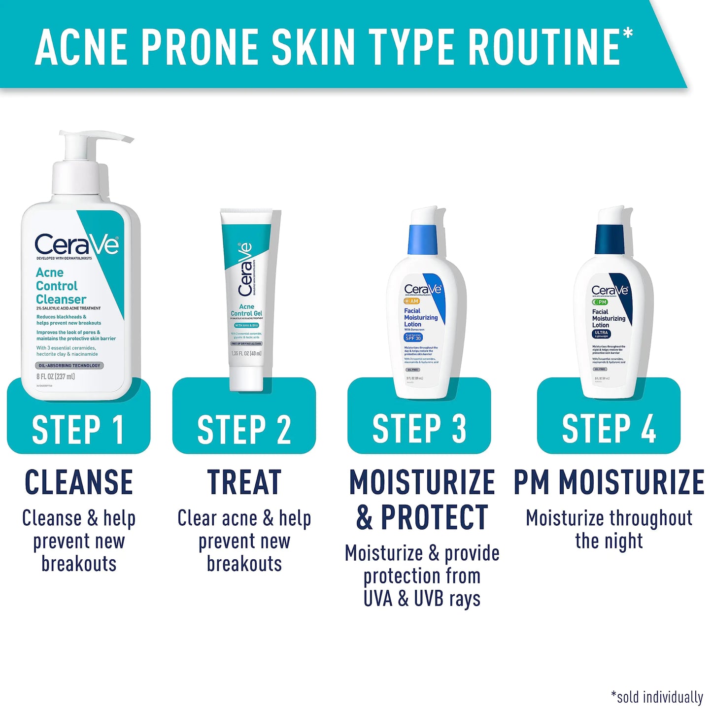 CeraVe Acne Control Gel, 2% Salicylic Acid Acne