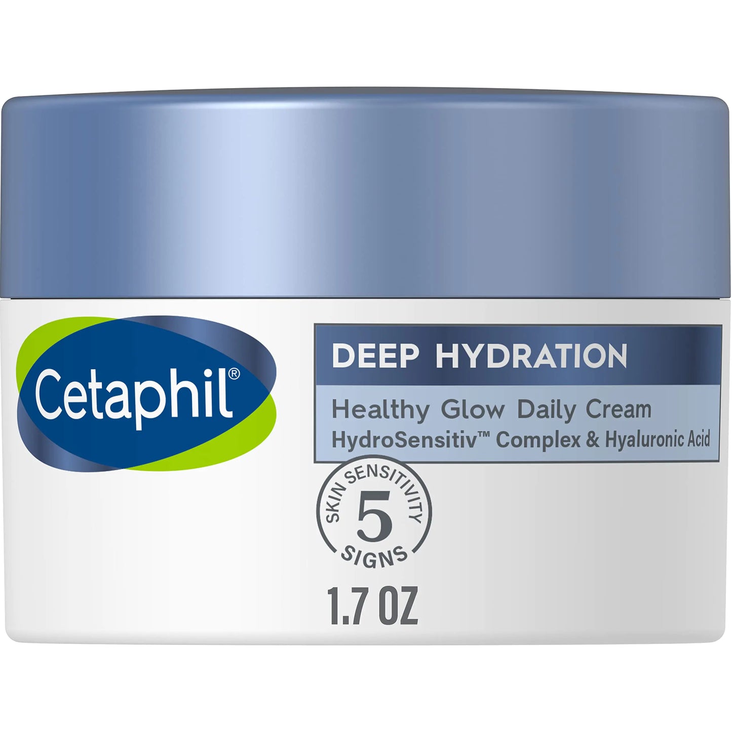 Cetaphil Deep Hydration Healthy Glow Daily Face Cream, 1.7 oz, 48 Hour Dry Skin Face Moisturizer for Sensitive Skin