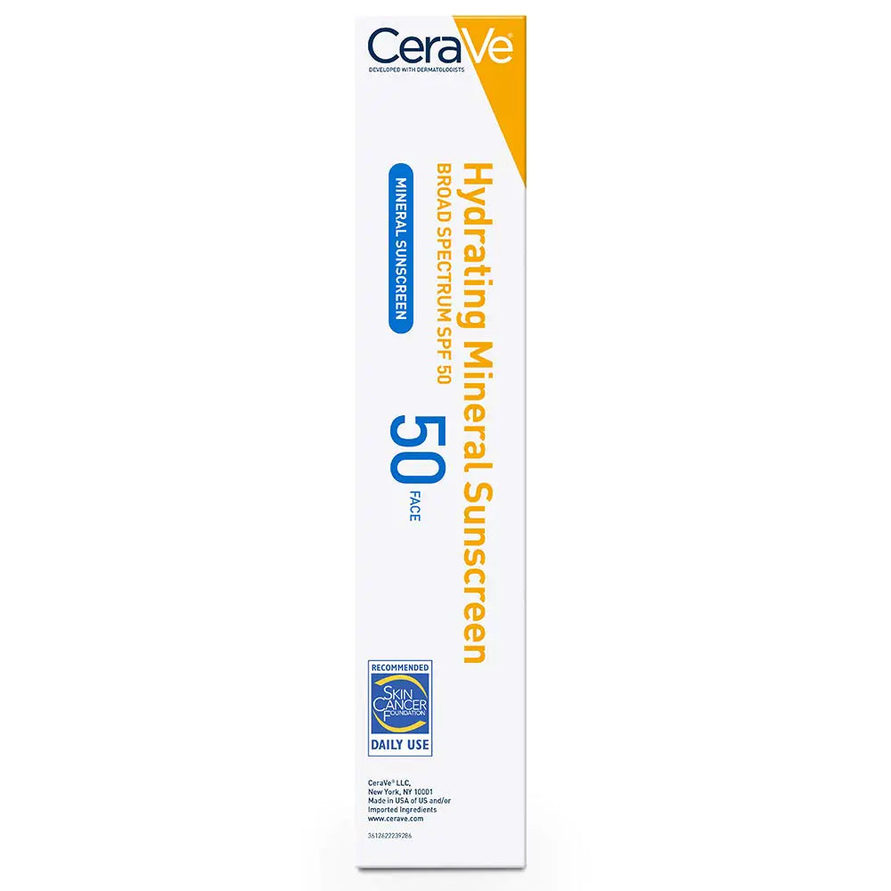 CeraVe 100% Mineral Sunscreen SPF 50 | Face sunscreen With Zinc Oxide & Titanium Dioxide