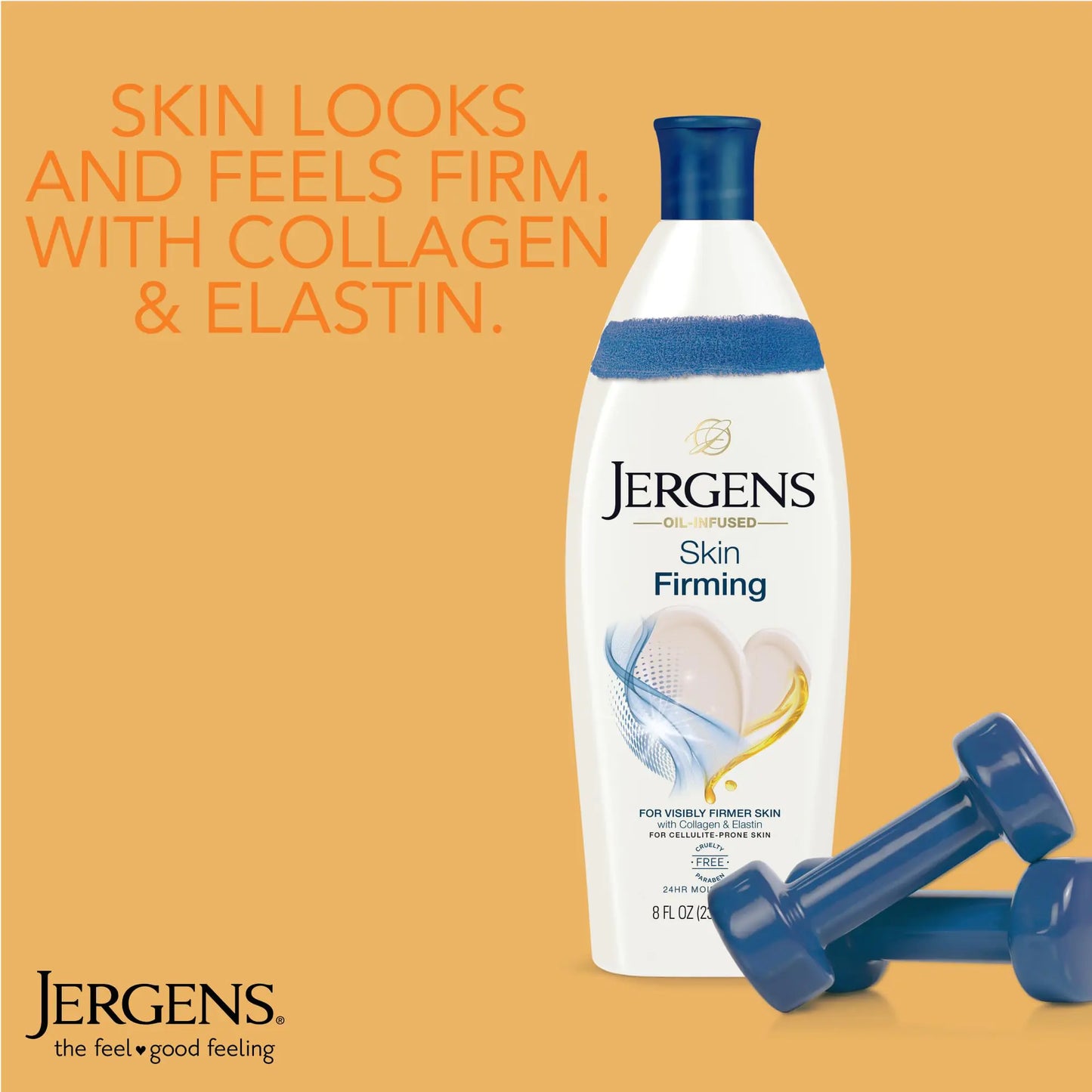 Jergens Skin Firming Body Lotion for Dry to Extra Dry Skin, Skin Tightening Cream with Collagen and Elastin, Hydralucence Blend Formula, 16.8 oz 16.8oz (Pack of 1)