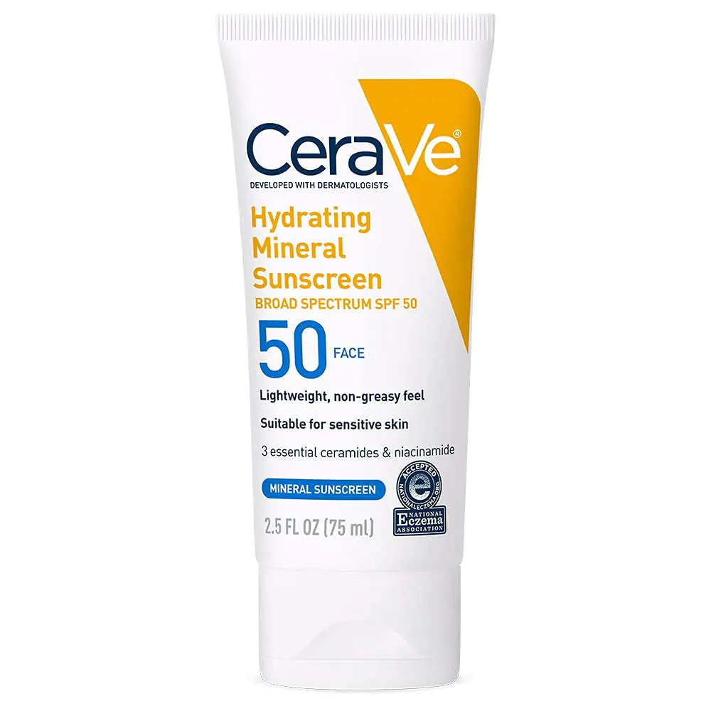 CeraVe 100% Mineral Sunscreen SPF 50 | Face sunscreen With Zinc Oxide & Titanium Dioxide