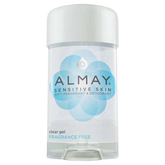 Almay Sensitive skin Clear Gel, Anti-Perspirant & Deodorant, Fragrance Free, 2.25-Ounce Stick (Pack of 6) 2.25 Ounce (Pack of 6)