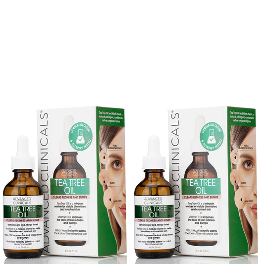 Clinicals Vegan Tea Tree Oil For Skin | Acne Serum | Targets Redness, Bumps, Breakouts, & Acne Scars |