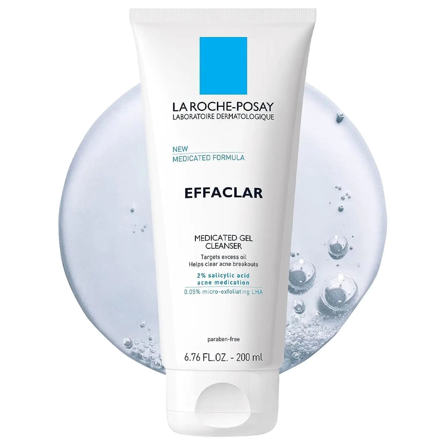 La Roche-Posay Effaclar Medicated Gel Cleanser | 2% Salicylic Acid Cleanser + LHA + Glycerin | Foaming Acne Face Wash